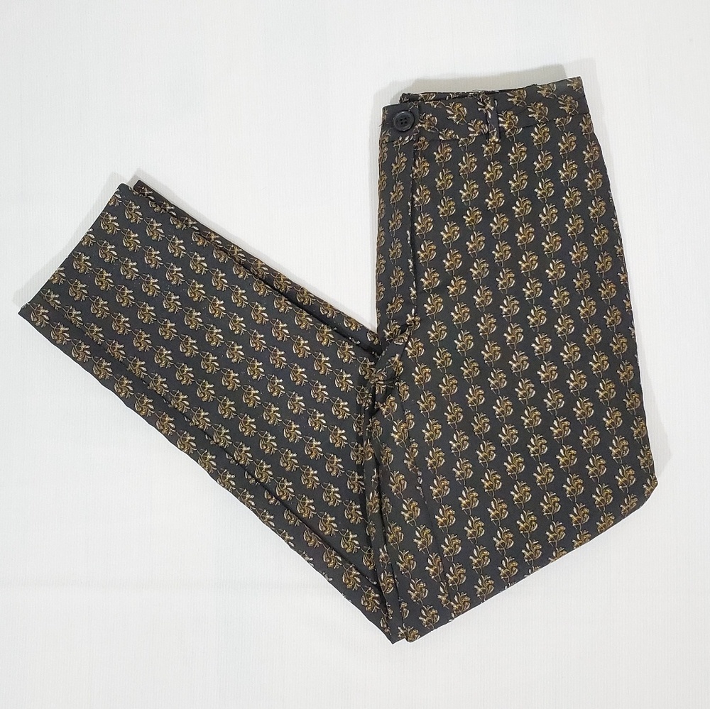 H&M Black Pants w/ Gold & Silver Pattern Threading